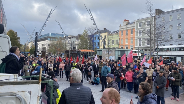Around 500 people took part in a cost-of-living protest in Cork