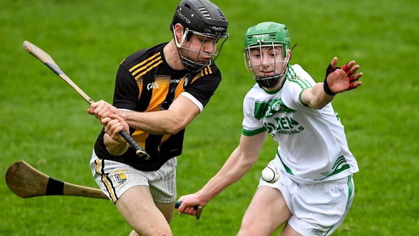 Aaron Glennon of Castletown-Geoghegan is tackled by Ballyhale's Eoin Cody