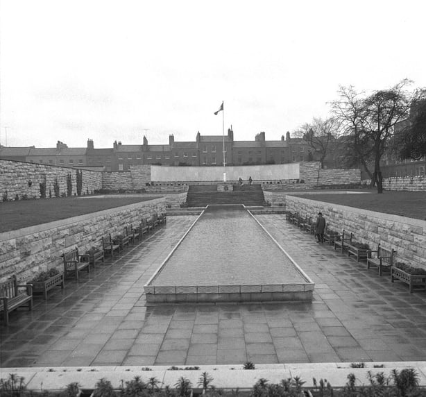 Garden of Remembrance in Dublin's Parnell Square (1970) Photo by Des Gaffney