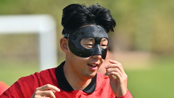 Son has resumed training in a carbon mask