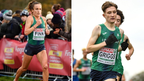 Michelle Finn (senior women) and Nick Griggs (junior men) defend their respective national cross-country titles on Sunday.