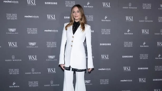 Actor Margot Robbie in a Seventies-inspired tailored look (Alamy/PA)