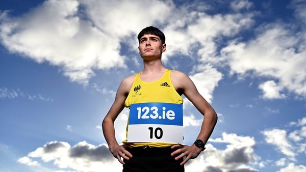 Darragh McElhinney pictured at the launch of Sunday's 123.ie national cross-country championships Donegal. Athletes wore the number 10 competition bib as a mark of respect to the 10 people who tragically lost their lives in Creeslough in October