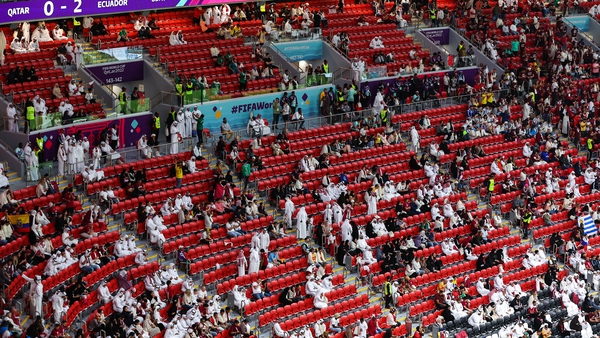 There were empty seats at Al Bayt as fans left early