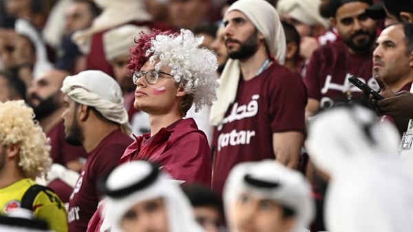 Qatar supporters look dejected after defeat to Ecuador in the opening game of the World Cup