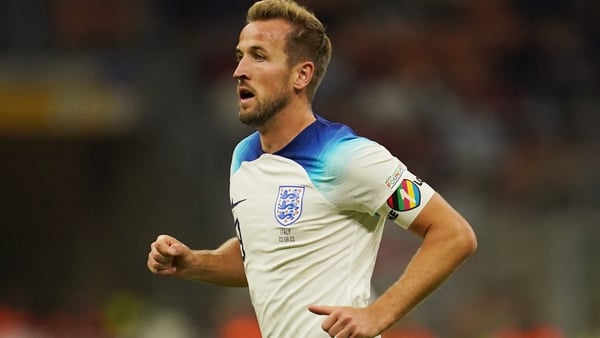 Harry Kane captains England against Iran at 1pm but won't be donning the armband pictured here