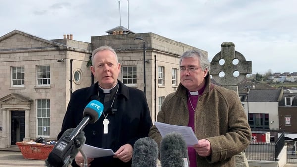 Catholic Primate of All Ireland Archbishop Eamon Martin, left, and the Church of Ireland Primate of All Ireland, Archbishop John McDowell, speaking in March