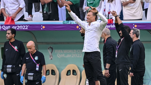 Herve Renard celebrates an unforgettable win for Saudi Arabia