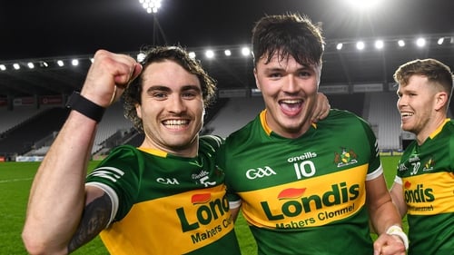 Ross Peters and Conall Kennedy after Clonmel Commercials' win over Nemo Rangers