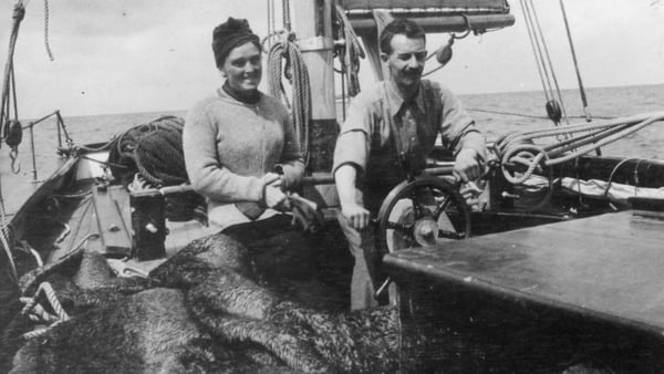 Robert Erskine Childers and his wife Molly aboard his yacht, which was used to run guns for the Irish Volunteers