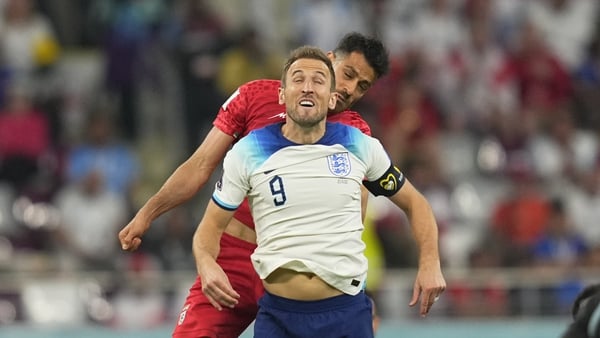 Harry Kane in action during England's opening goal