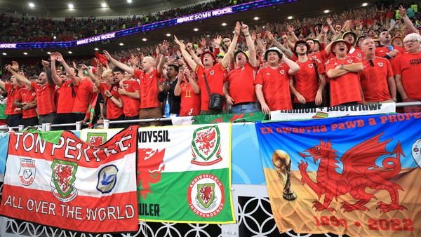 Wales fans in fine voice during the opening game against the USA