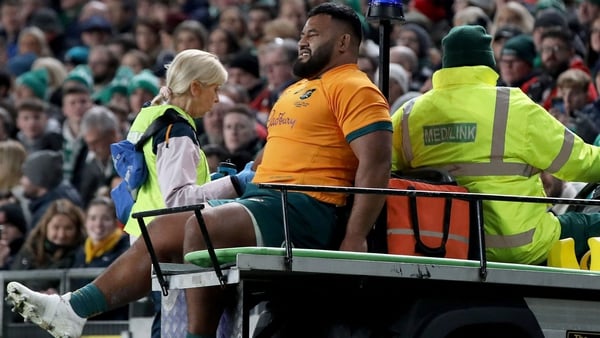 Taniela Tupou suffered the injury within minutes of coming off the bench against Ireland