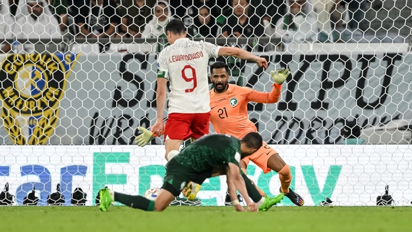Robert Lewandowski scored his first World Cup finals goal in Poland's 2-0 win over Saudi Arabia