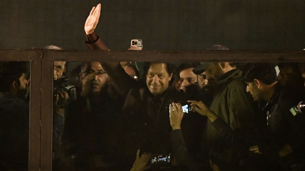 Tight security was in place for Imran Khan's first public appearance