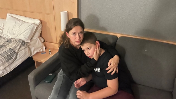 Oksana pictured with her eldest son Yehor