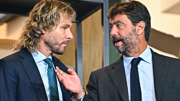 Andrea Agnelli (R) with Pavel Nedved