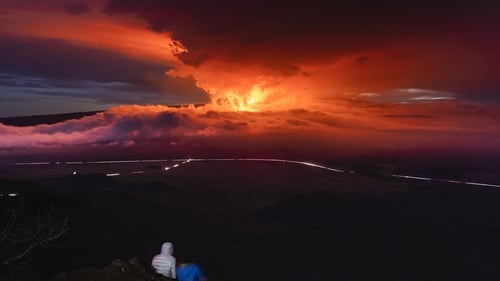 Vast clouds of steam and smoke were billowing into the sky from the volcano, which makes up half of Hawaii's Big Island