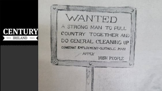 Century Ireland 245 - Drawing of a sign in field with message Photo: Irish Life, December 1922