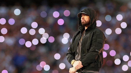 Eminem performs during the Pepsi Super Bowl LVI Halftime Show