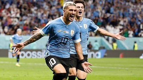 De Arrascaeta bags brace as Uruguay make winning exit