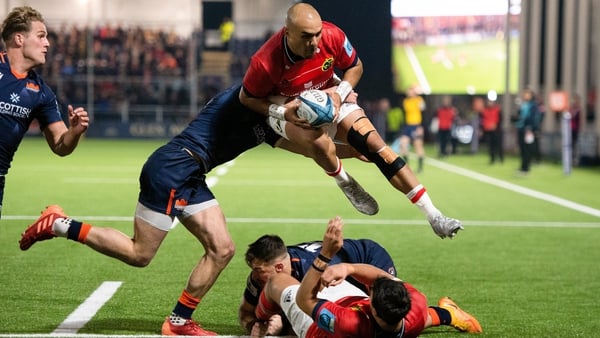 Simon Zebo gets held up close to the line, however, Munster fought back for the win