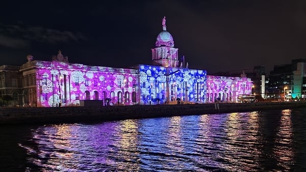 Dublin's Custom House is one of several buildings lit up in purple to mark the day