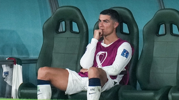 Cristiano Ronaldo spent most of the second half in the loss to South Korea on the bench