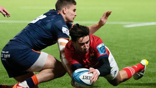 Joey Carbery scored one of Munster's five tries against Edinburgh