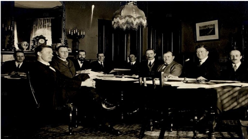 The team that drafted the Constitution in the Shelbourne Hotel in Dublin in 1922
(Pic: Shelbourne Hotel)