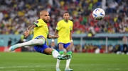 Dani Alves with a late acrobatic effort for Brazil