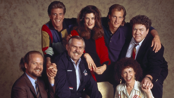 Kirstie Alley (top, centre) with her Cheers co-stars Photo: NBC/Getty Images
