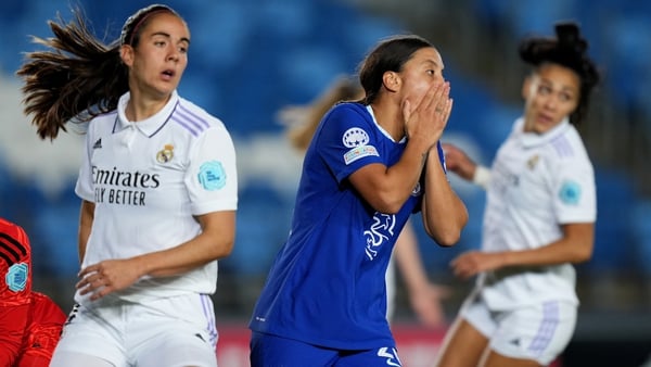 Sam Kerr (C) hit the woodwork twice for Chelsea