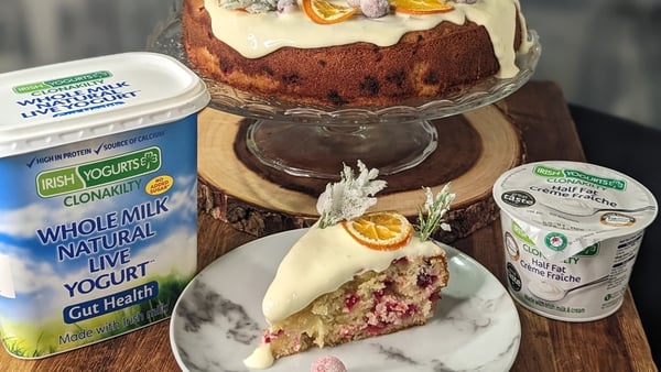 Irish yogurt cranberry and orange cake: Today