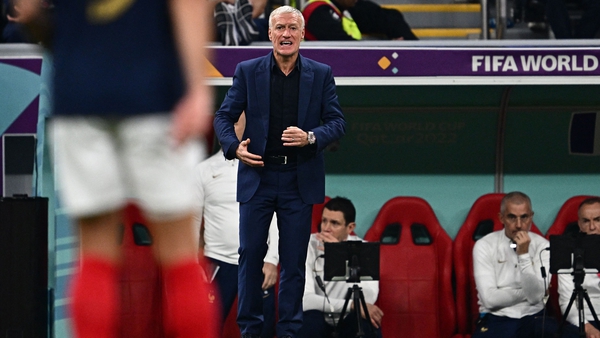 Didier Deschamps looks on during the semi-final victory