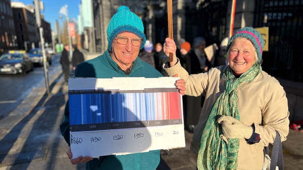 Patrick and Kathie Davey are stalwart supporters of the student climate strikes which take place across the world every Friday