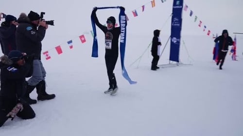 Sean Tobin won the Antarctic Ice Marathon (Pic: Kenneth Browne/Apollo Film Co)