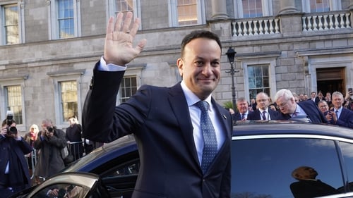 Leo Varadkar leaving Leinster House following his election as Taoiseach in the Dáil