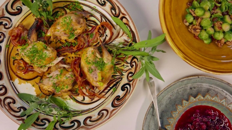 Rory's Brussels sprouts with membrillo and walnuts
