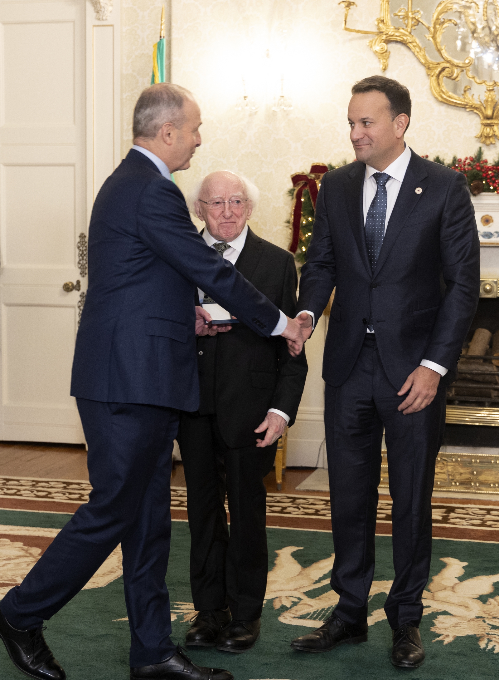 Image - Rotating taoisigh with President Michael D Higgins (Sam Boal/RollingNews.ie)