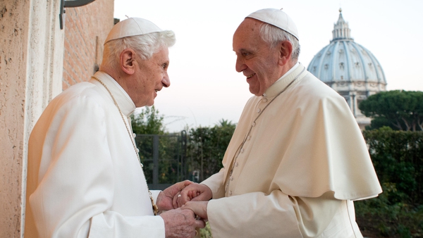 Pope Francis met former Pope Benedict XVI to exchange Christmas greetings in 2013