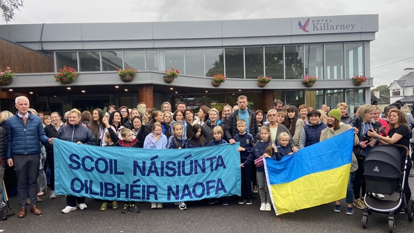 In October, local people protested in October until a decision to transfer Ukrainian families from Killarney to Westport was reversed