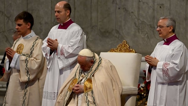 Delivering his Sunday Angelus prayer in front of thousands gathered in St Peter's Square, the pope bowed his head in a moment of silence in memory of the late pontiff