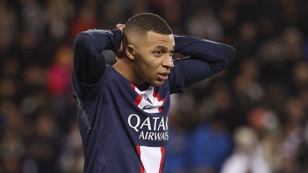 Kylian Mbappe was the only member of PSG's high-profile forward trio available