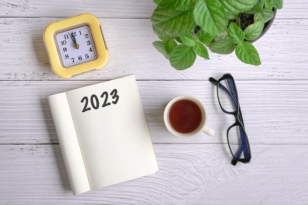 2023 notebook with alarm clock