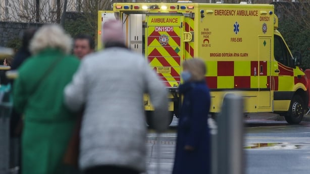 People pictured outside the Emergency Department at the Mater Hospital in Dublin today (Pic: RollingNews.ie)