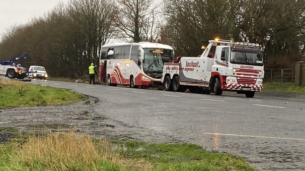 The 55-year-old was driving a Bus Éireann coach on the old N6 between Moate and Athlone when it left the road and hit a ditch yesterday