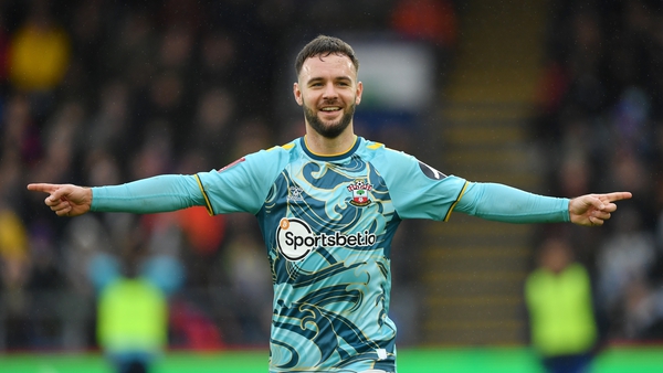 Adam Armstrong celebrates after netting Southampton's winner