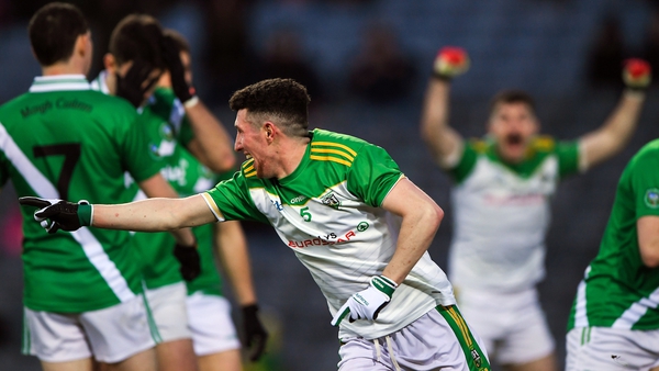 Tiernán Flanagan of Glen celebrates his crucial goal