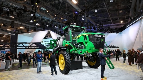 Deere's 'See Spray' tractor is displayed at CES in Las Vegas